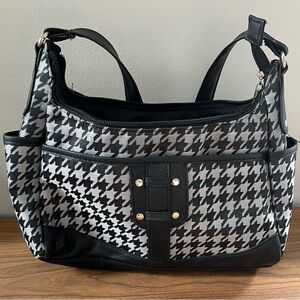 Black & White Houndstooth Shoulder Bag